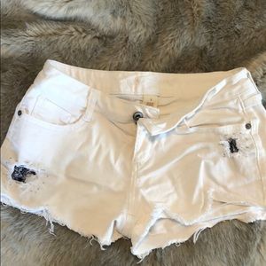 White Jean Shorts
